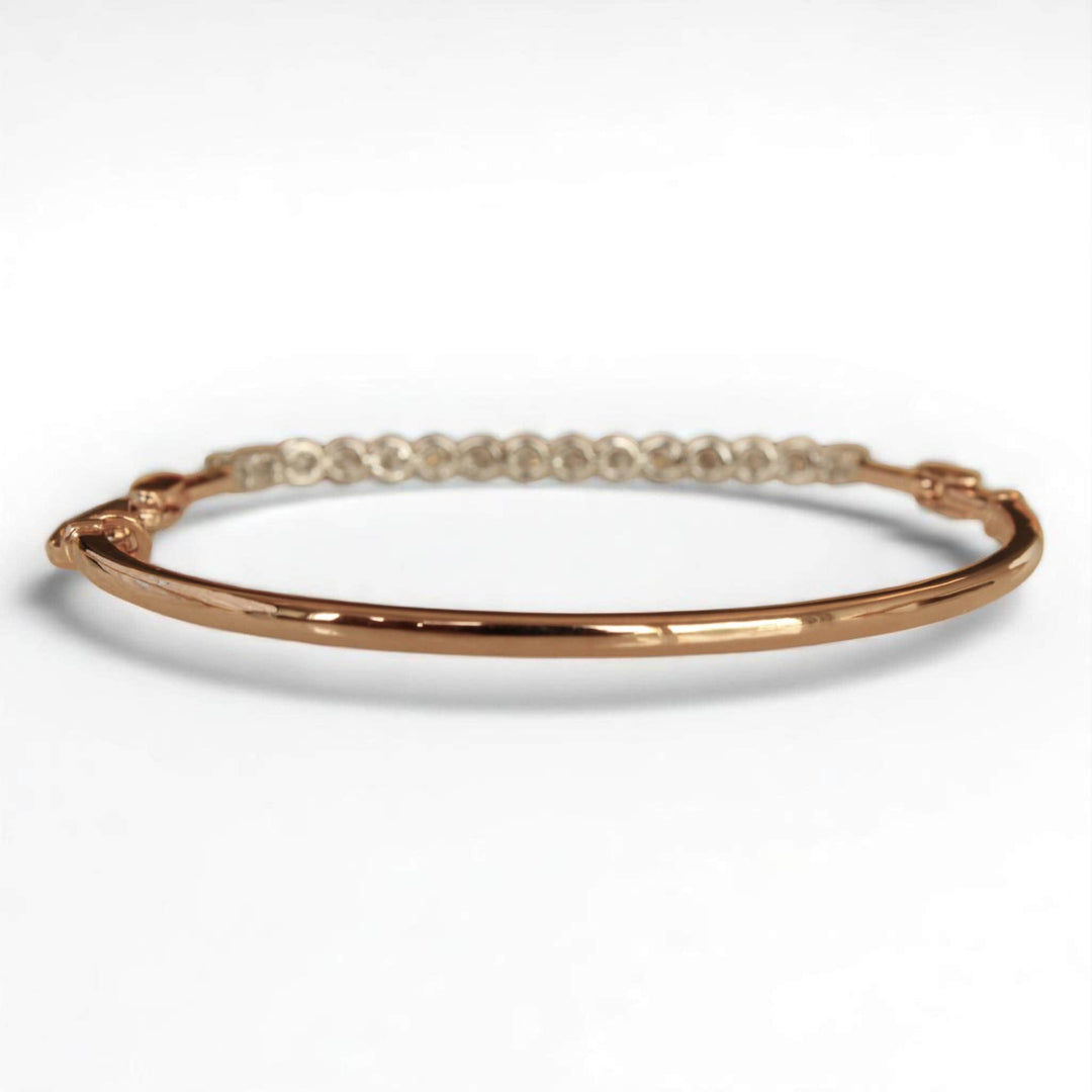 Half Eternity Diamond Bracelet, 14k Solid Gold, Diamond, Natural Diamonds, Stackable Statement Bracelet, Everyday Minimalistic Jewelry