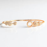 Load image into Gallery viewer, Halo Circle Diamond Bracelet, 14k Solid Gold, Natural Diamonds, Two Way Stackable Bracelet, Cluster Pave Set Cuff, Statement Jewelry
