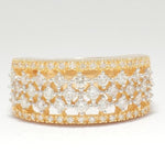 Load image into Gallery viewer, Diamond Wedding Band Ring, 14K Solid Gold, Eternity Lace Band, Natural Diamonds, Wide Filigree Statement Ring, Bridal Jewelry, Gift For Her
