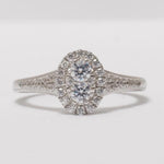 Load image into Gallery viewer, Oval Halo Diamond  Ring, 14k Solid Gold, Natural Diamonds, Engagement Bridal Ring, Cluster Statement Promise Ring, Gift For Her
