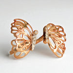 Load image into Gallery viewer, Butterfly Diamond Ring In 14K Solid Gold, Filigree Ring With Natural Diamonds, Gift For Her
