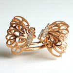 Load image into Gallery viewer, Butterfly Diamond Ring In 14K Solid Gold, Filigree Ring With Natural Diamonds, Gift For Her
