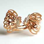 Load image into Gallery viewer, Butterfly Diamond Ring In 14K Solid Gold, Filigree Ring With Natural Diamonds, Gift For Her
