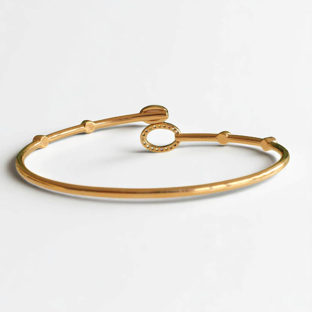 Ellipse Dual Styling Diamond Bracelet, 14k Solid Gold, Natural Diamonds, Mother Of Pearl, Gift For Her