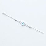 Load image into Gallery viewer, Evil Eye Charm Diamond Bracelet, Evil Eye Stone, 14k Solid Gold, Natural Diamonds, , Protection Jewelry Gift For Her
