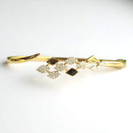 Load image into Gallery viewer, Rhombus Natural Diamond Open Cuff Bracelet: 14K Solid Gold Cluster Geometric Stackable Bangle Jewellery, Certified Jewelry
