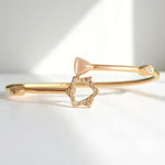 Load image into Gallery viewer, Star Triangle Diamond Bracelet, 14k Solid Gold, Natural Diamonds, Mother Of Pearl Dual Styling Cuff Bangle, Statement Minimalistic Jewelry
