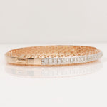 Load image into Gallery viewer, Filigree Natural Diamond Channel Bangle Bracelet: 14k Solid Gold Wedding Statement Jewelry, Certified Jewelry
