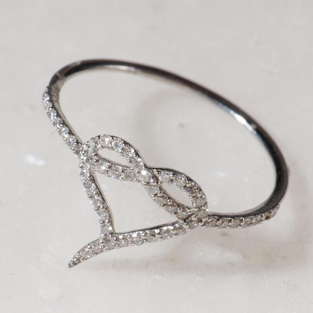 Heart Diamond Ring, Love Ring, 14k Solid Gold, Natural Diamonds, Proposal Ring, , Everyday Jewelry Gift For Her