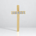 Load image into Gallery viewer, Natural Diamond Cross Faith Pendant1: 4k Solid Gold Religious Everyday Jewellery, Certified Jewelry
