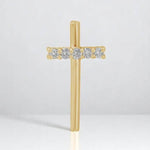 Load image into Gallery viewer, Diamond Cross Pendant, 14k Solid Gold, Natural Diamonds, Religious Jewelry With Adjustable Chain, Everyday Faith Necklace
