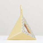 Load image into Gallery viewer, Pyramid Natural Diamond Charm Pendant: 14k Solid Gold Geometric Triangle Stackable Jewellery, Certified Jewelry
