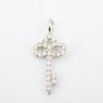 Load image into Gallery viewer, Key Natural Diamond Stacking Charm: 14k Solid Gold Minimalistic Necklace, Certified Jewelry
