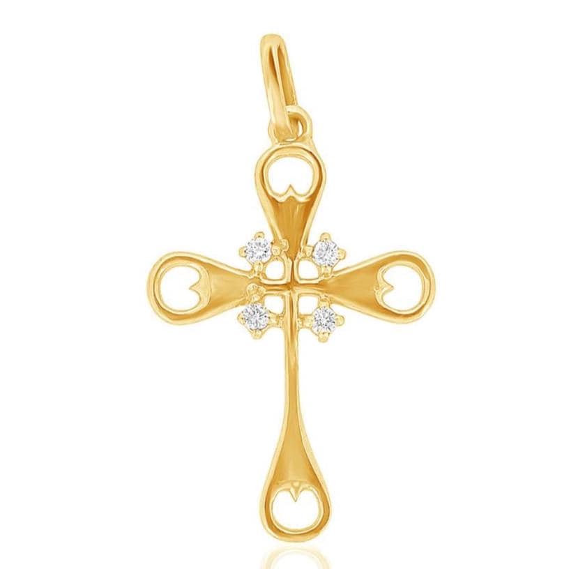 Diamond Cluster Cross Pendant, 14k Solid Gold, Natural Diamonds, Bottle Opener Necklace With Adjustable Chain, Everyday Minimalist Jewelry