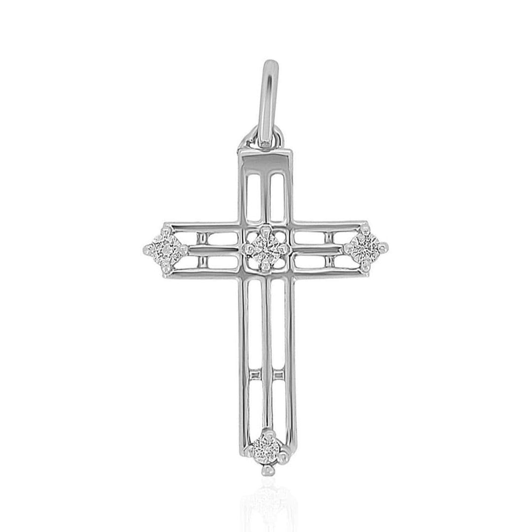 Diamond Cross Pendant, 14k Solid Gold, Natural Diamonds, Faith Necklace With Adjustable Chain, Everyday Minimalist Jewelry