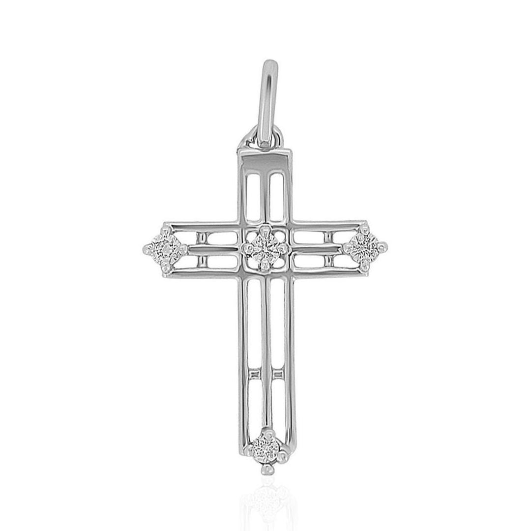 Diamond Cross Pendant, 14k Solid Gold, Natural Diamonds, Faith Necklace With Adjustable Chain, Everyday Minimalist Jewelry