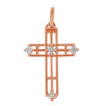 Load image into Gallery viewer, Diamond Cross Pendant, 14k Solid Gold, Natural Diamonds, Faith Necklace With Adjustable Chain, Everyday Minimalist Jewelry
