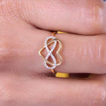 Load image into Gallery viewer, Infinity Heart Diamond Ring, 14k Solid Gold, Natural Diamonds, Proposal Love Ring, , Everyday Jewelry Gift For Her
