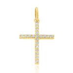 Load image into Gallery viewer, Cross Diamond Charm Pendant, 14k Solid Gold, Natural Diamonds, Baptism Gift for Her, Religious Protective Necklace, Communion Cross Bracelet
