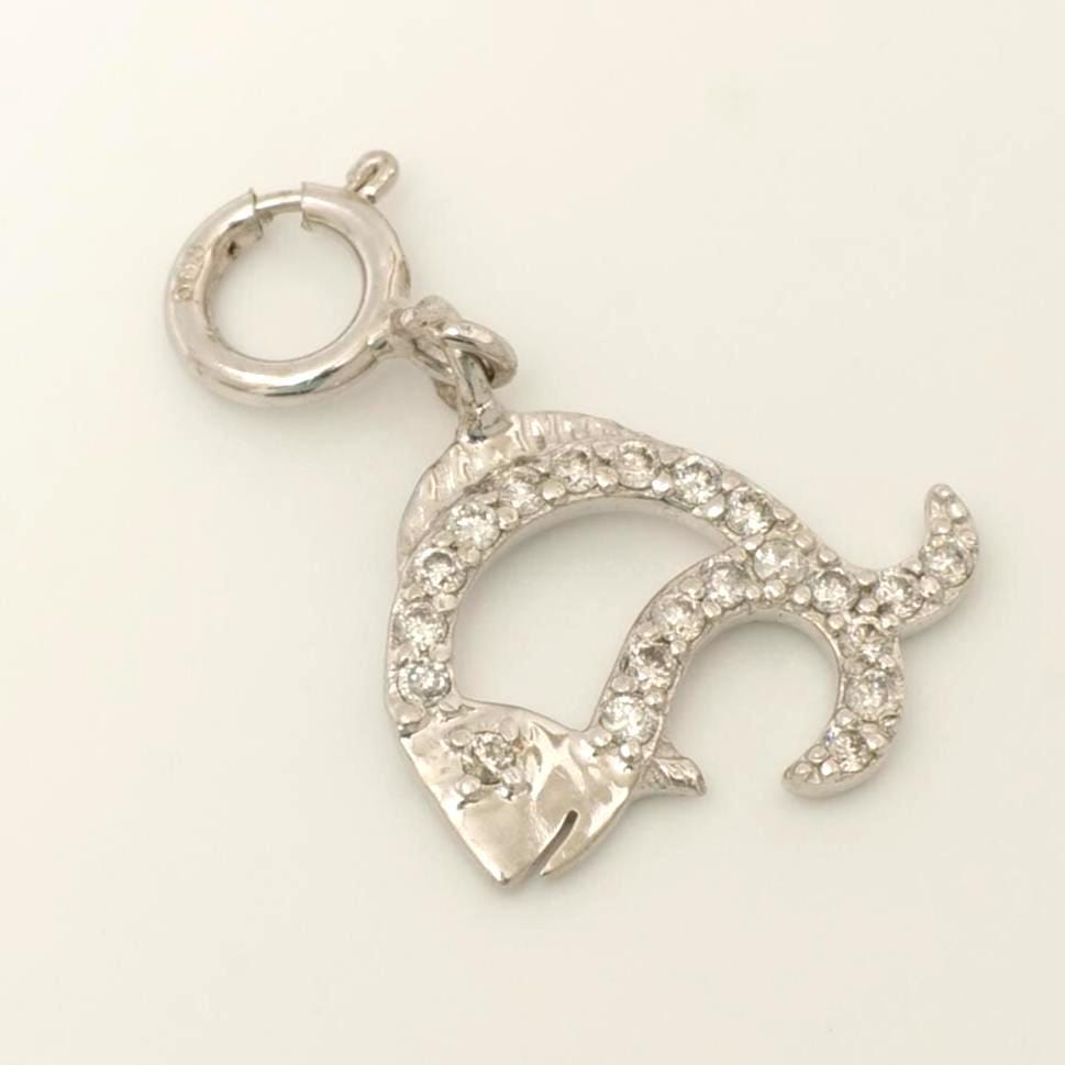 Fish Diamond Charm Pendant, 14k Solid Gold, Natural Diamonds, Animal Jewelry, Dainty Charm Necklace, Gift For Her