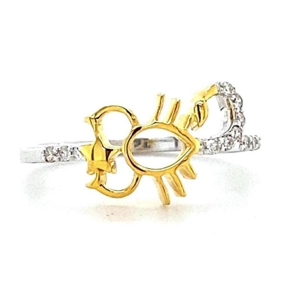 Scorpio Diamond Ring, Zodiac Animal Ring, Horoscope Jewelry, 14k Solid Gold, Natural Diamonds, Gift For Her