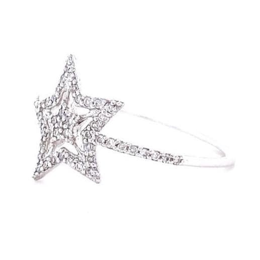 Star Diamond Ring, 14k Solid Gold, Natural Diamonds, Everyday Stackable Ring, Celestial Jewelry, Gift For Her