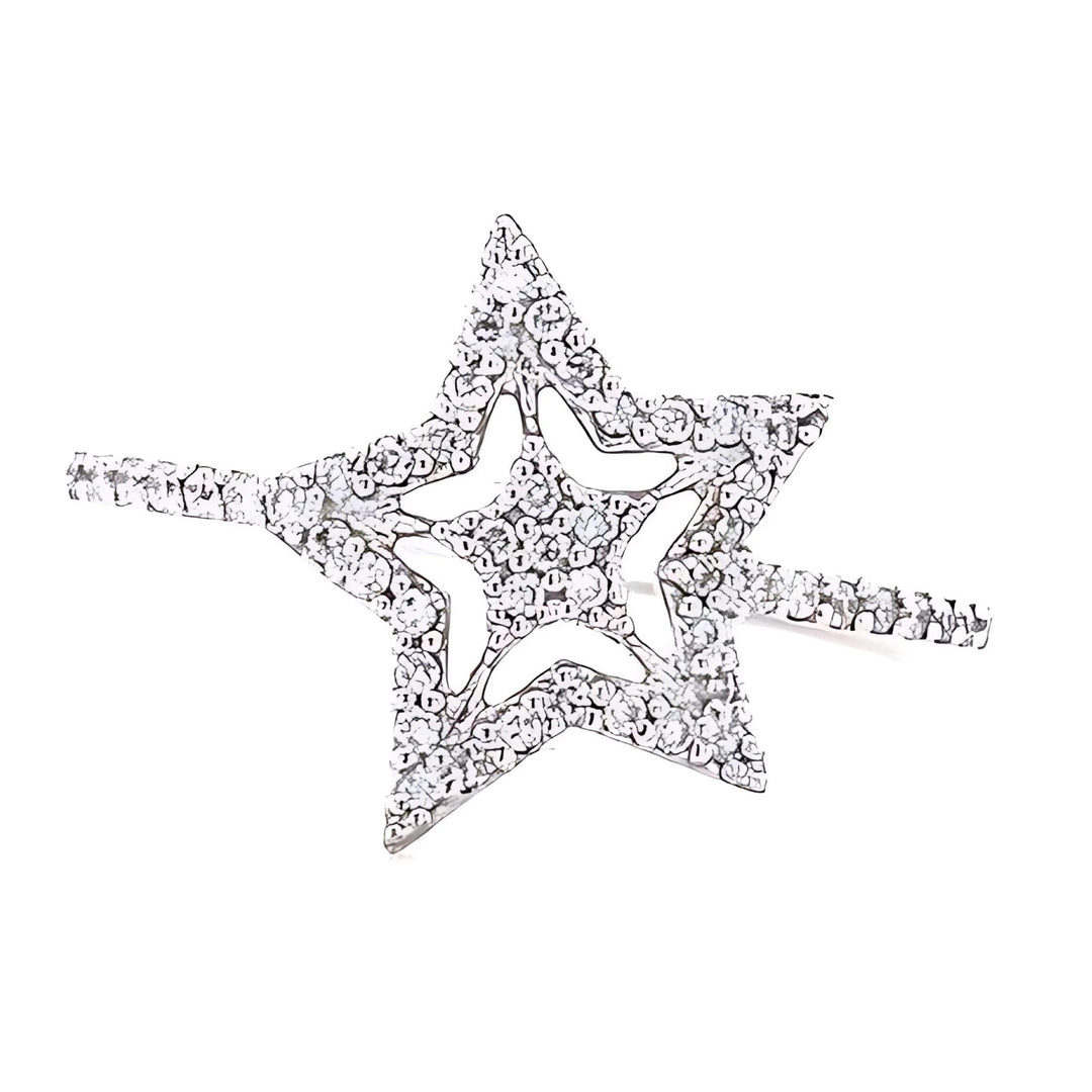 Star Diamond Ring, 14k Solid Gold, Natural Diamonds, Everyday Stackable Ring, Celestial Jewelry, Gift For Her