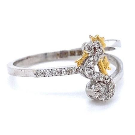 Seahorse Diamond Ring, Animal Ring, Everyday Ring, 14K Solid Gold, Natural Diamonds, Gift For Her