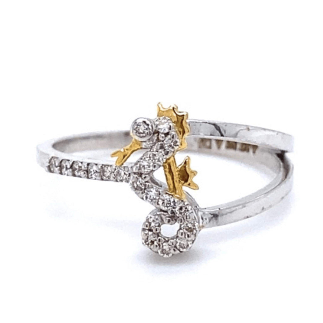 Seahorse Diamond Ring, Animal Ring, Everyday Ring, 14K Solid Gold, Natural Diamonds, Gift For Her