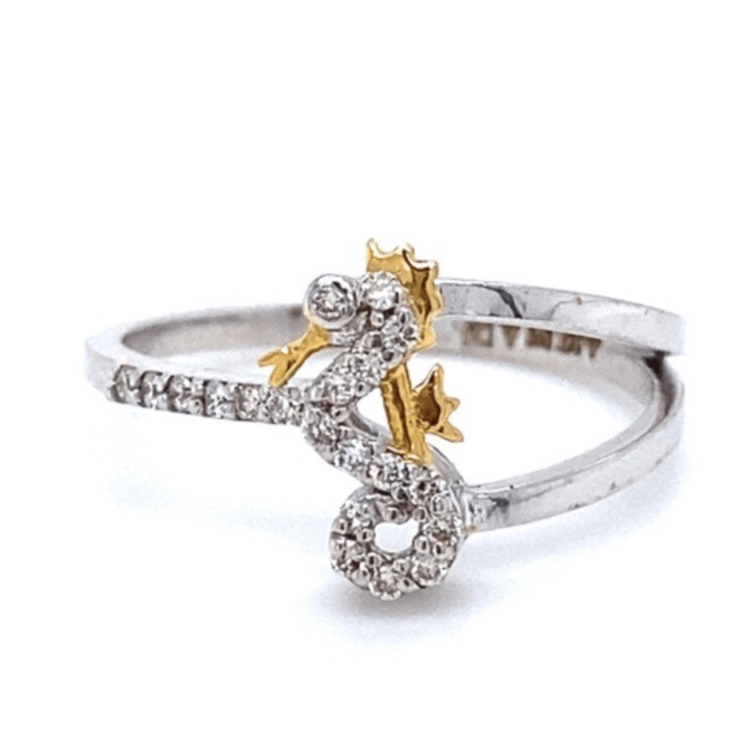 Seahorse Diamond Ring, Animal Ring, Everyday Ring, 14K Solid Gold, Natural Diamonds, Gift For Her