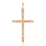 Load image into Gallery viewer, Cross Diamond Pendant, 14k Solid Gold, Natural Diamonds, Religious Jewelry, Gift For Her

