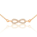 Load image into Gallery viewer, Infinity Charm Diamond Necklace, 14k Solid Gold, Natural Diamonds, Dainty Eternity Necklace, Minimalist Stacking Necklace, Gift For Her
