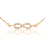 Load image into Gallery viewer, Infinity Charm Diamond Necklace, 14k Solid Gold, Natural Diamonds, Dainty Eternity Necklace, Minimalist Stacking Necklace, Gift For Her
