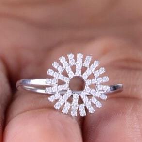 Sun Diamond Ring, 14k Solid Gold, Natural Diamonds, , Everyday Jewelry Gift For Her