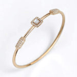 Load image into Gallery viewer, Geometric Natural Diamond Open Cuff Bracelet: 14k Solid Gold Mother Of Pearl Dual Styling Jewellery, Certified Jewelry
