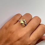 Load image into Gallery viewer, Zodiac Crab Diamond Ring, 14k Solid Gold, Natural Diamonds, Cancerian Sign, Minimalist Everyday Jewelry, Ready To Ship
