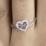 Load image into Gallery viewer, Heart Infinity Diamond Ring, 14k Solid Gold, Natural Diamonds, Promise Ring, , Everyday Stackable Jewelry Gift For Her
