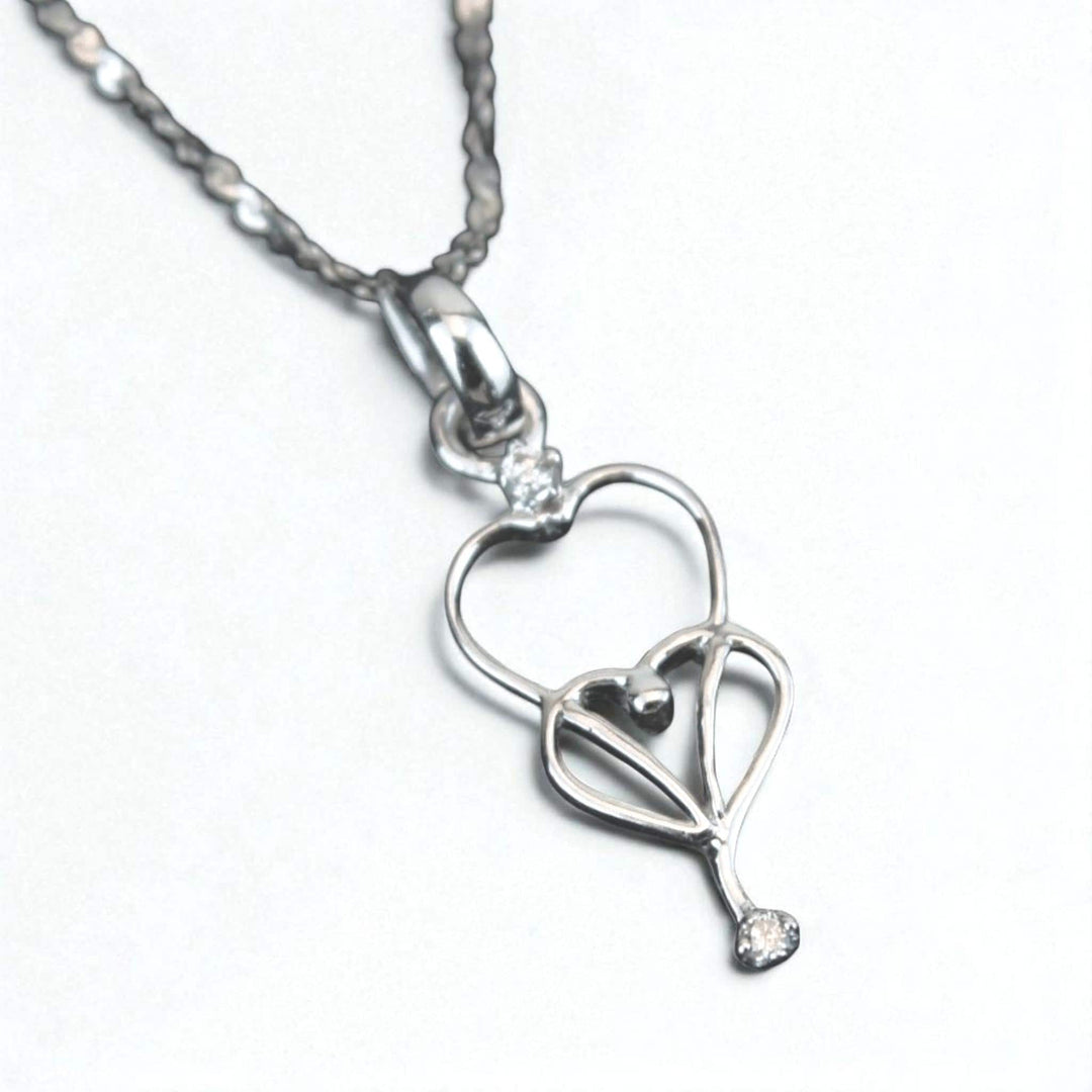 Heart Diamond Charm Pendant, 14k Solid Gold, Natural Diamonds, Everyday Necklace, , Tiny Heart Necklace, Dainty Design Gift For Her