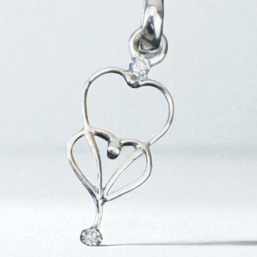 Heart Diamond Charm Pendant, 14k Solid Gold, Natural Diamonds, Everyday Necklace, , Tiny Heart Necklace, Dainty Design Gift For Her