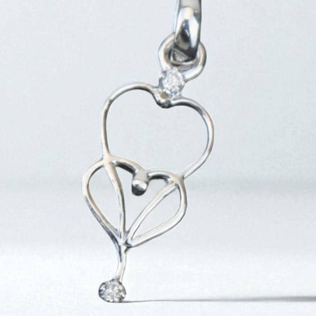 Heart Diamond Charm Pendant, 14k Solid Gold, Natural Diamonds, Everyday Necklace, , Tiny Heart Necklace, Dainty Design Gift For Her