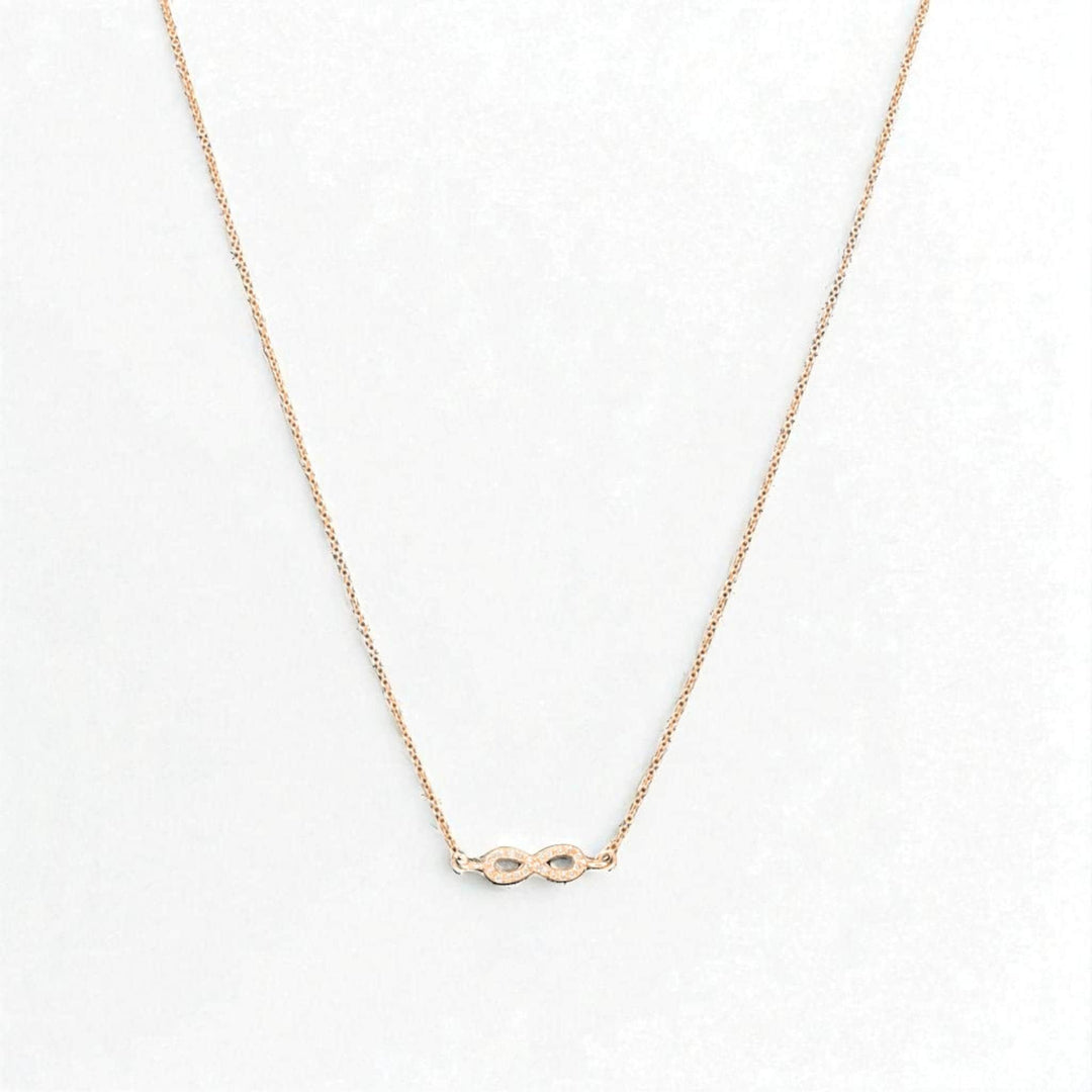 Infinity Charm Diamond Necklace, 14k Solid Gold, Natural Diamonds, Dainty Eternity Necklace, Minimalist Stacking Necklace, Gift For Her