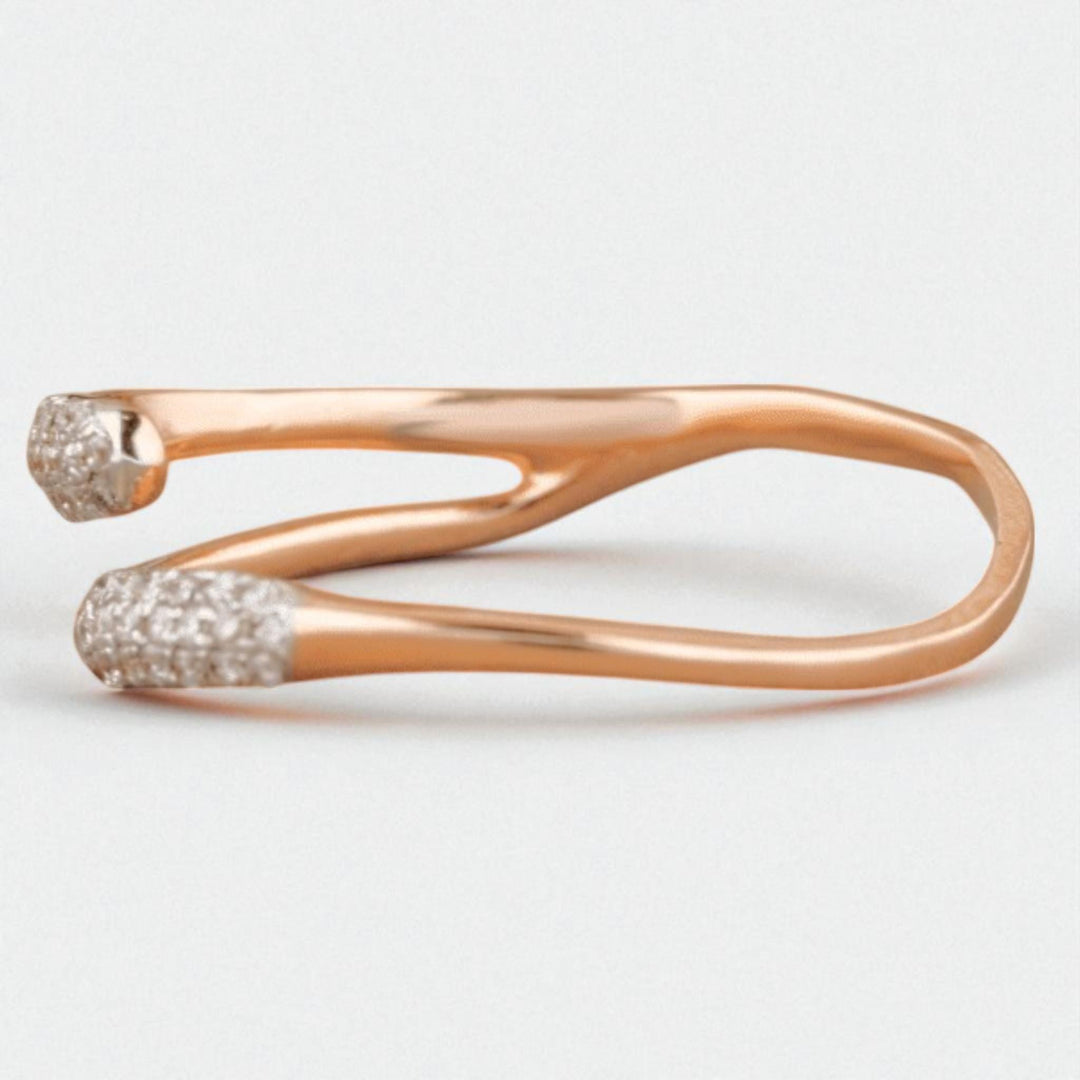 Diamond Cuff Ring, 14K Solid Gold, Promise Ring, Natural Diamonds, , Everyday Jewelry Gift For Her