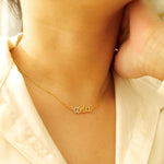 Load image into Gallery viewer, Personalized Name Diamond Necklace, 14k Solid Gold, Natural Diamonds, Custom Letter Jewelry, Minimalist Two Tone Necklace, Stacking Jewelry
