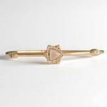 Load image into Gallery viewer, Star Triangle Natural Diamond Bracelet: 14k Solid Gold Mother Of Pearl Dual Styling Cuff Bangle, Statement Jewellery, Certified Jewelry
