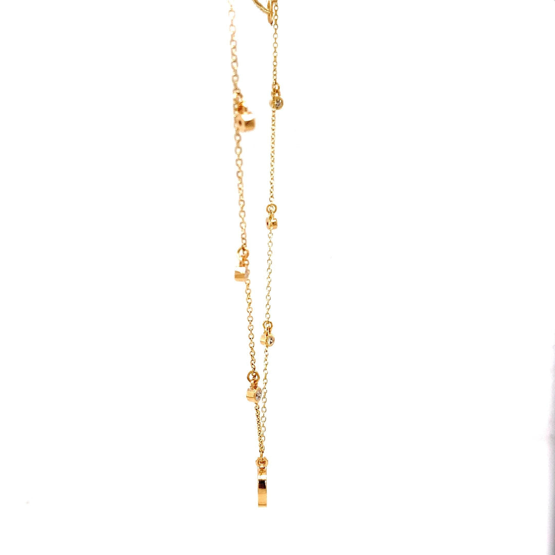 Personalized Initial Diamond Necklace, 14k Solid Gold, Natural Diamonds, Minimalist Custom Jewelry, Drop Letter Necklace, Stacking Jewelry