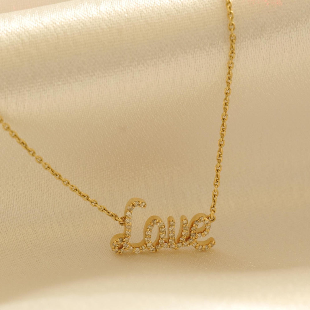 Love Chain Bracelet, 14k Gold, Natural Diamonds,  Inspirational Jewelry, , Handcrafted Jewelry Gift For Her