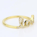 Load image into Gallery viewer, Love Script Diamond Ring, 14K Solid Gold, Natural Diamonds, Statement Inspirational Jewelry, Word Stackable Ring, Minimal Personalized Band
