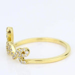 Load image into Gallery viewer, Love Script Diamond Ring, 14K Solid Gold, Natural Diamonds, Statement Inspirational Jewelry, Word Stackable Ring, Minimal Personalized Band
