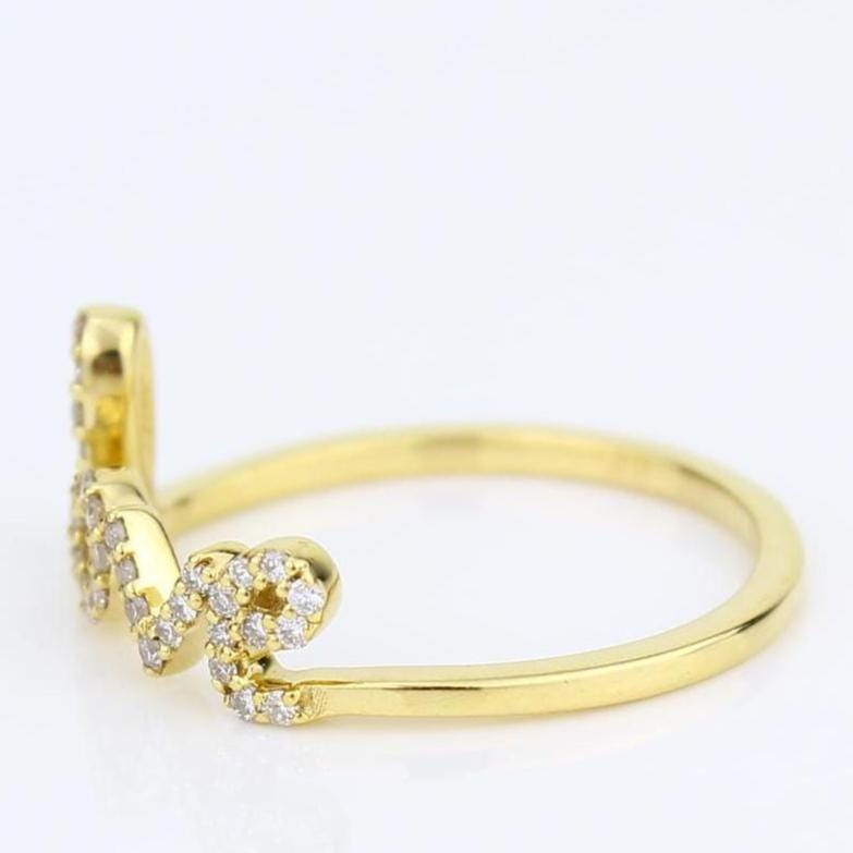 Love Script Diamond Ring, 14K Solid Gold, Natural Diamonds, Statement Inspirational Jewelry, Word Stackable Ring, Minimal Personalized Band