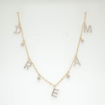 Load image into Gallery viewer, Dream Diamond Charm Necklace, 14k Solid Gold, Natural Diamonds, Affirmation Drop Necklace, Stackable Everyday Chain, Bezel Drop Jewelry
